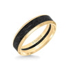 6MM 14K Gold Ring + Forged Carbon - Channel Center & Bevel Edge