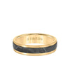 5.5MM Meteorite +14K Gold Ring - Flat Profile with Step Edge