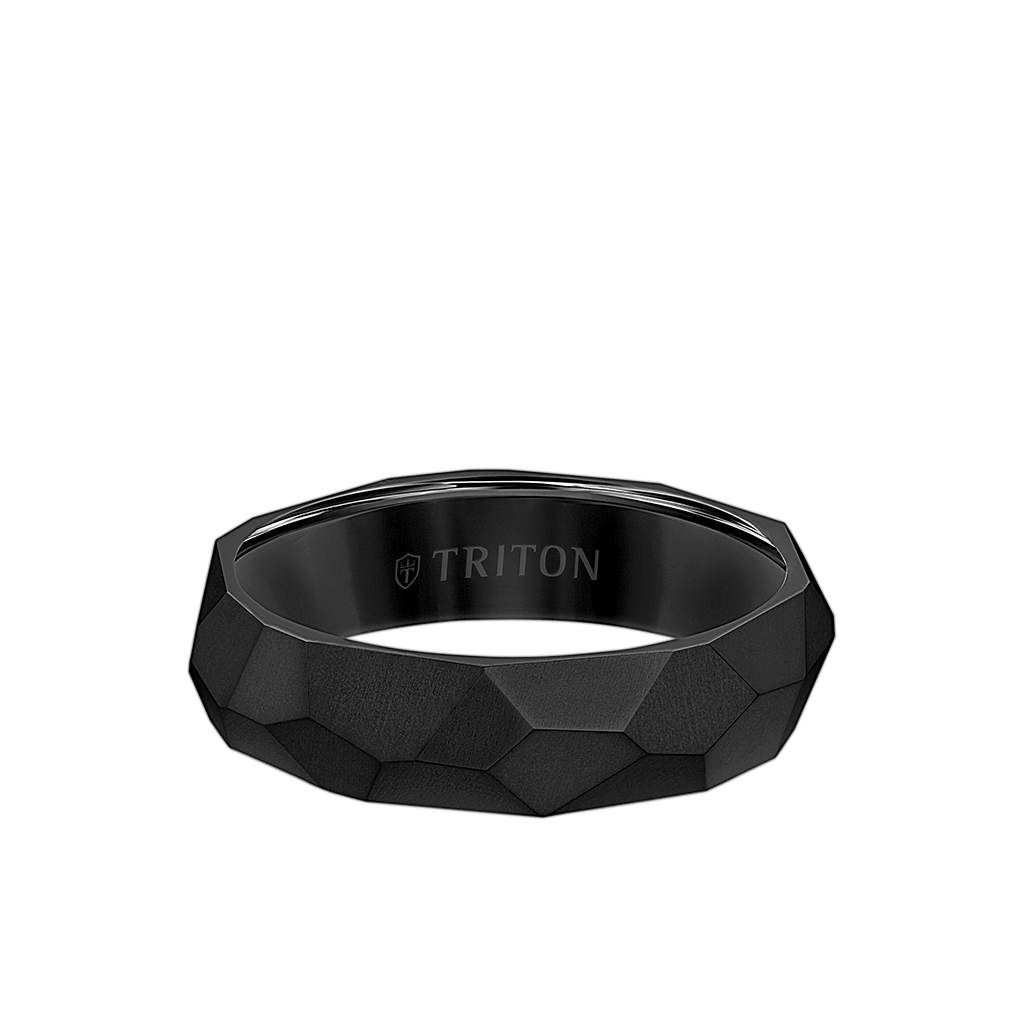 6MM Black Titanium Faceted Shell and Gold Sleeve