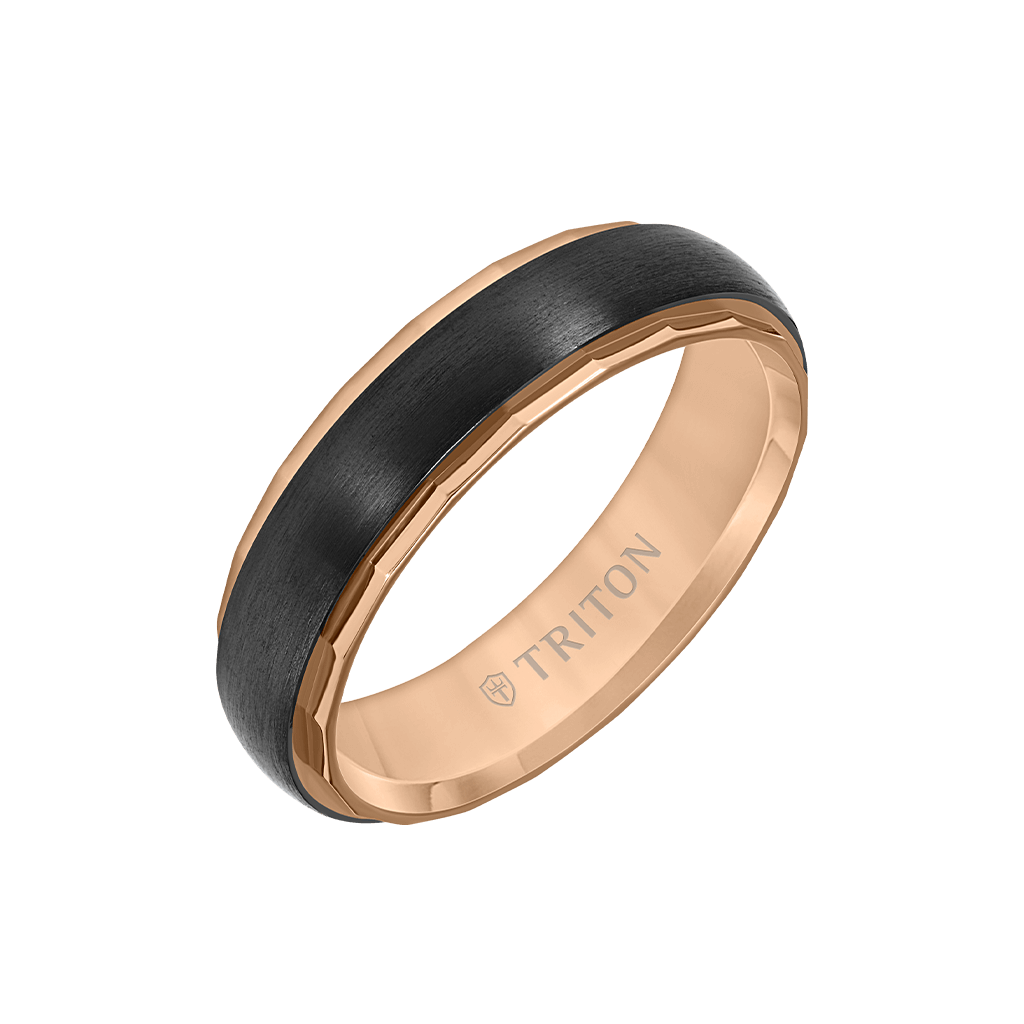 6MM Titanium Ring with Satin Finish and Faceted Edge