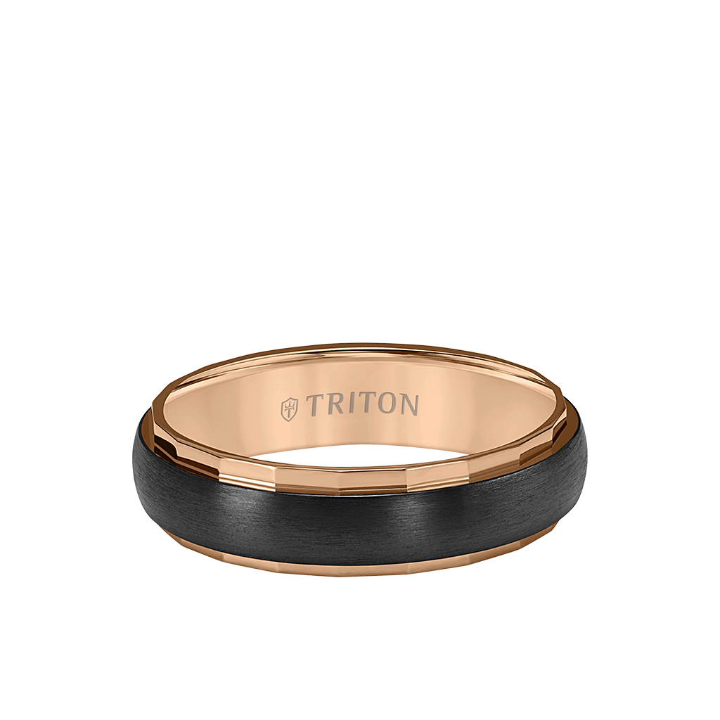 6MM Titanium Ring with Satin Finish and Faceted Edge