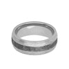 8MM Tungsten Carbide Ring - Meteorite Inlay with Domed Channel and Dome Edge