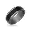 8MM Tantalum Ring - Wide Black Inlay and Bevel Edge
