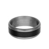 8MM Tantalum Ring - Wide Black Inlay and Bevel Edge