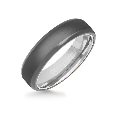 6MM Tantalum Ring - 14k White Gold Inside Sleeve and Bright Edge