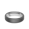 6MM Tantalum Ring - 14k White Gold Inside Sleeve and Bright Edge