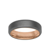 6MM Tantalum Ring - 14k Gold Inside Sleeve and Bright Edge