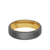 6MM Tantalum Ring - 14k Yellow Gold Inside Sleeve and Bright Edge