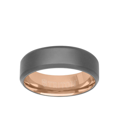 7MM Tantalum Ring - 14k Gold Inside Sleeve and Matte Edge