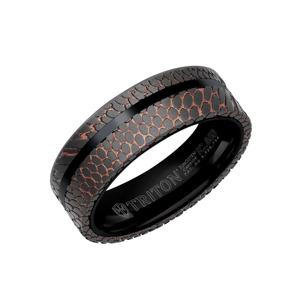 7MM Tungsten Carbide Ring - Superconductor Asymmetrical Inlay and Edge to Edge