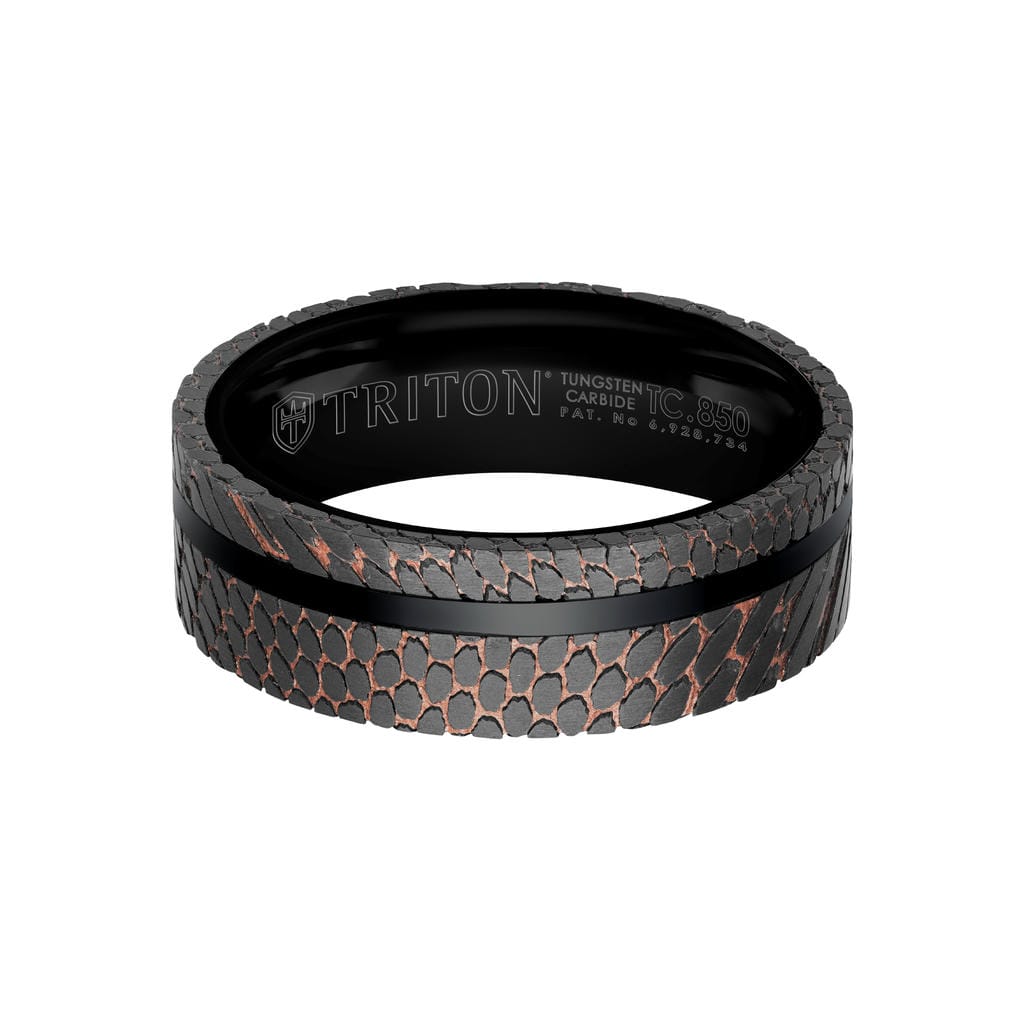 7MM Tungsten Carbide Ring - Superconductor Asymmetrical Inlay and Edge to Edge