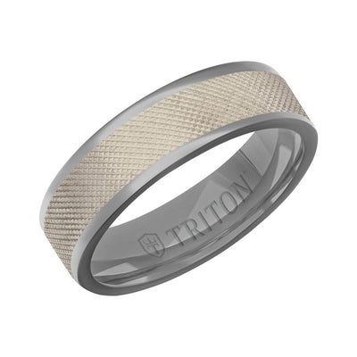 6MM Polished Tantalum Ring - Florentine14K Gold Center Inlay with Round Polished Edge