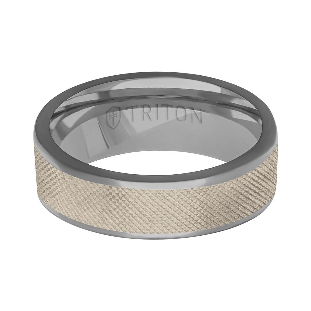 6MM Polished Tantalum Ring - Florentine14K Gold Center Inlay with Round Polished Edge