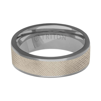 6MM Polished Tantalum Ring - Florentine14K Gold Center Inlay with Round Polished Edge