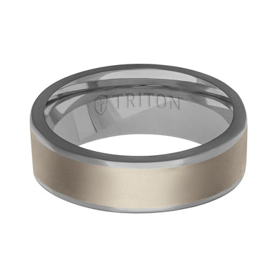 6MM Polished Tantalum Ring - Softsand 14K Gold Center Inlay with Round Polished Edge