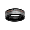 8MM Tungsten Carbide Ring - Superconductor Inlay with Asymmetrical Channel and Beveled Edge