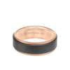 8MM Tungsten RAW+ 18K Matte Gold Ring - Sandblasted Center and Step Edge