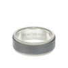 8MM Tungsten RAW+ 18K Matte Gold Ring - Sandblasted Center and Step Edge