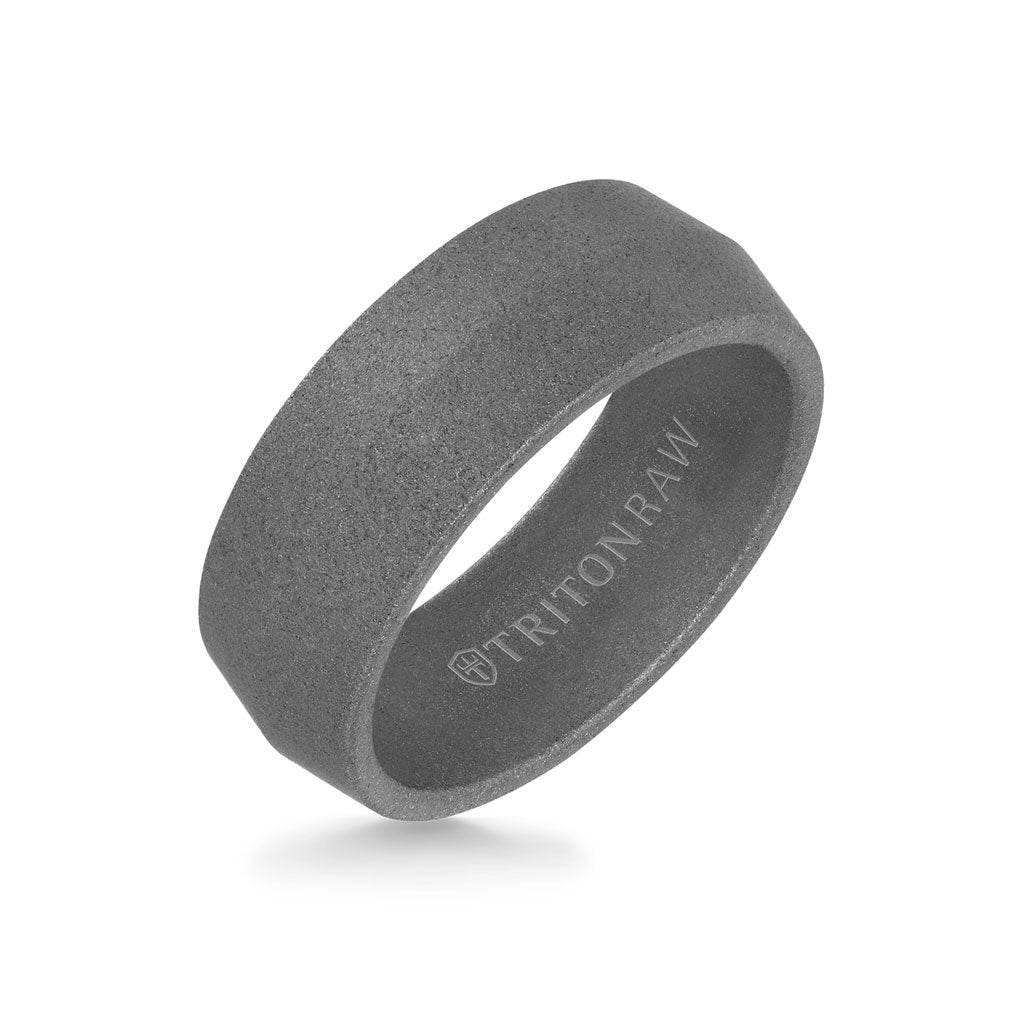 8MM Tungsten Raw Ring - Sandblasted Matte Finish and Knife Edge