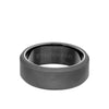 8MM Tungsten RAW Ring - Sandblasted With Black Inside Shine and Bevel Edge