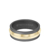 8MM Tungsten RAW+ 14K Bright Gold Ring with Knife Edge