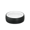 8MM Tungsten RAW Black DLC Ring - Dome Profile, Ceramic Interior and Flat Edge