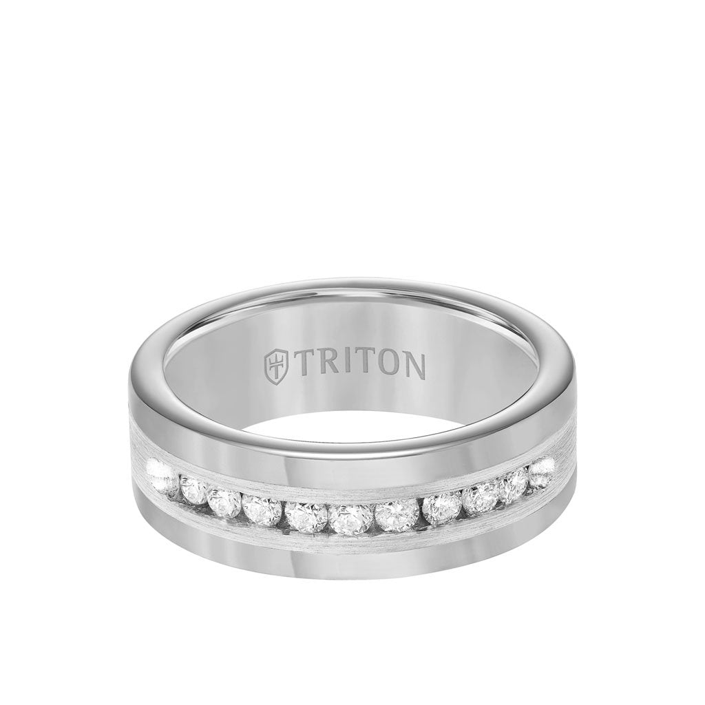 Triton Tungsten Diamond Wedding Band Ring - Triton Jewelry