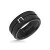 9MM Tungsten Carbide Black Diamond Wedding Ring - Triton Jewelry