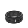 9MM Tungsten Carbide Black Diamond Wedding Ring - Triton Jewelry