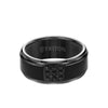 9MM Black Tungsten Carbide Ring - Black Sapphires & Step Edge