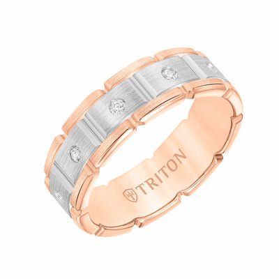7MM 14K Gold Eternity Diamond Ring - T-Link Design