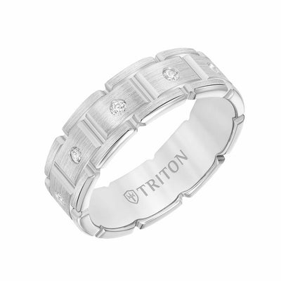 7MM 14K Gold Eternity Diamond Ring - T-Link Design