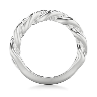 8MM Essentials Sterling Silver Curb Link Center Ring with Polished Finish
