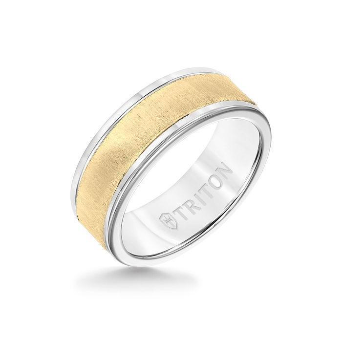 Triton Tungsten Carbide and 14K Gold Wedding Band Ring