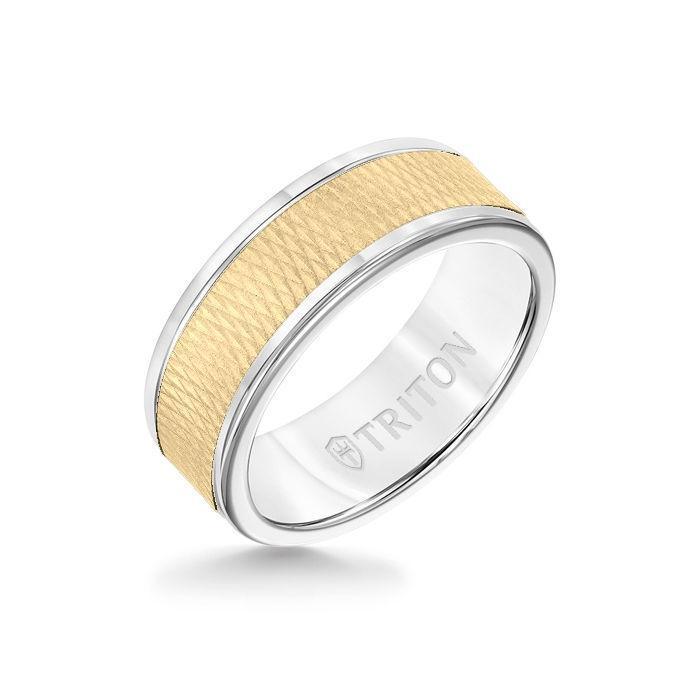 Triton Tungsten Carbide and 14K Gold Wedding Band Ring