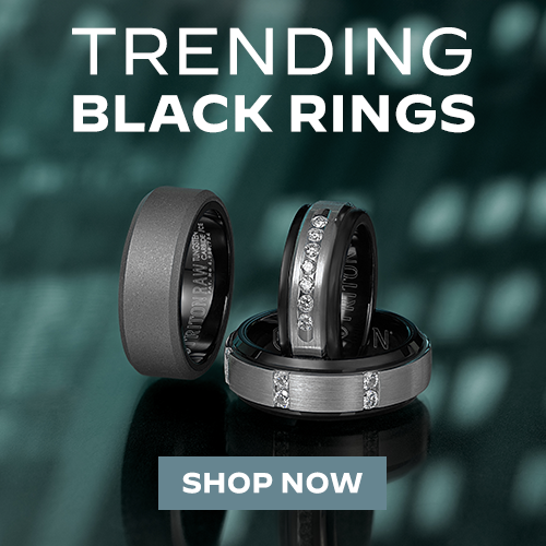 Shop Men's Black Tungsten Carbide Wedding Band Rings - Triton Jewelry