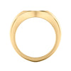 Polished Yellow Gold-Plated Sterling Silver Essentials Signet Ring with Ceram8 Full Moon Inlay and J Curved Edge
