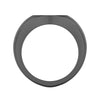 Brushed Black Rhodium Sterling Silver Essentials Signet Ring with Ceram8 Full Moon Inlay and J Curved Edge