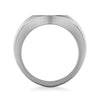 Brushed Matte Sterling Silver Essentials Signet Ring with Starburst Design and J Curved Edge