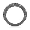 8MM Essentials Black Ruthenium over Sterling Silver Curb Link Center Ring with Polished Finish