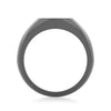 16.5MM Shield Black PVD over Sterling Silver Ring with Bold Shield Design and Brushed Finish