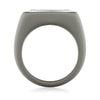 On-Trend Titanium Ring with Pave Lab-Created Diamonds and Silver Rhodium Plating