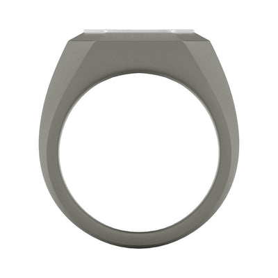 On-Trend Titanium Ring with Pave Black Sapphires and  Silver Rhodium Plating