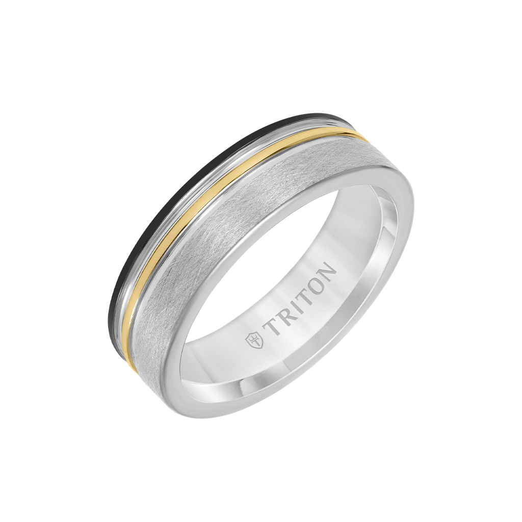 7MM Tungsten Carbide Ring with Crystaline Finish