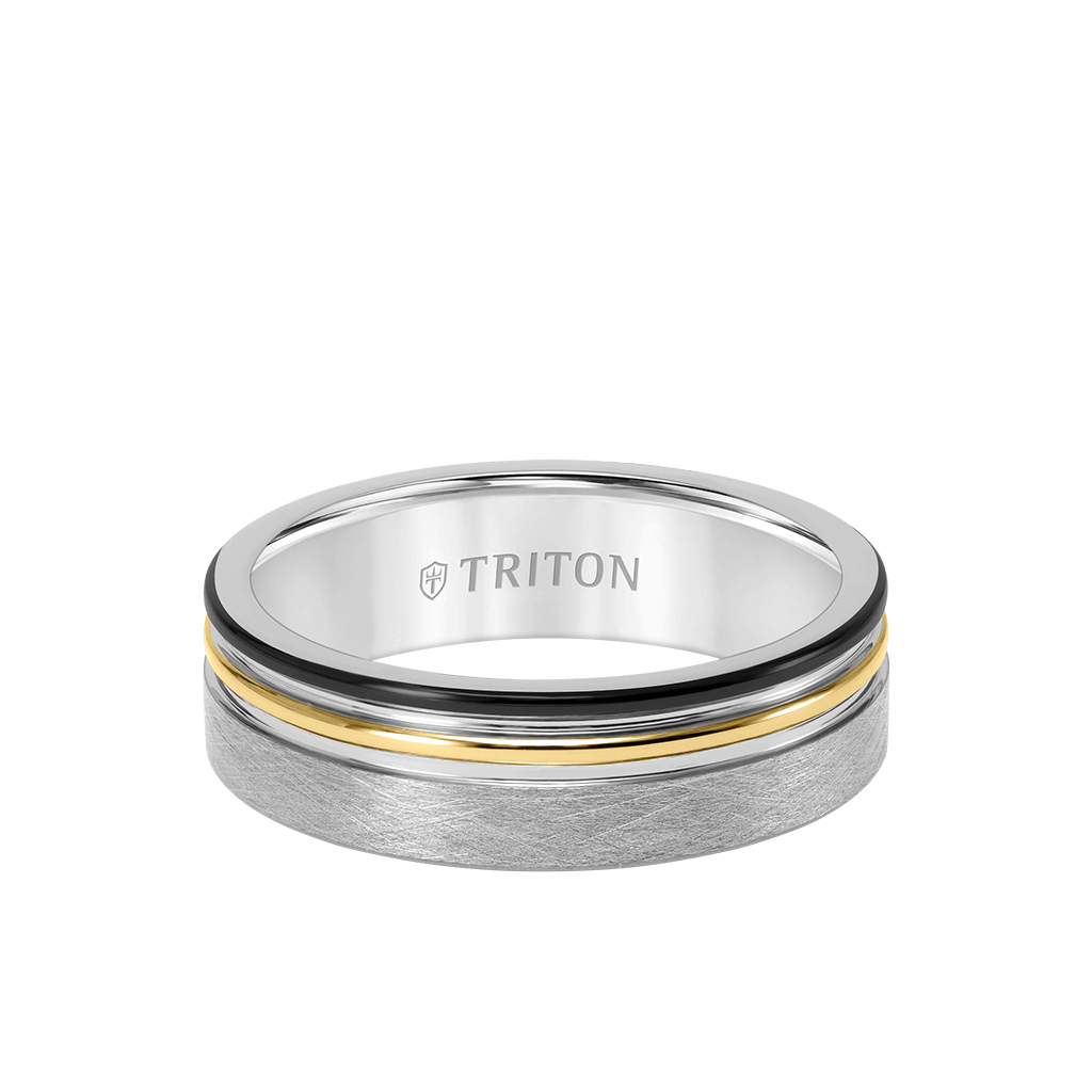 7MM Tungsten Carbide Ring with Crystaline Finish