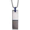 Triton Dog Tag Necklace Silver and Blue Enamel