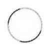 24" On-Trend Two-Tone Necklace with Polished Sterling Silver and Matte Black Ceramic Links with Silver Rhodium Finish