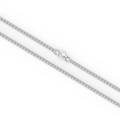 22" Sterling Silver Box Chain with Sterling Silver Shield Pendant with Polished Finish