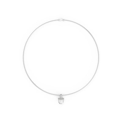 22" Sterling Silver Box Chain with Sterling Silver Shield Pendant with Polished Finish