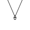 22" Sterling Silver Box Chain with Black Ruthenium over Sterling Silver Shield Design Pendant with Polished Finish